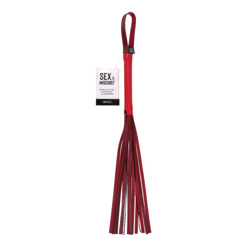 Ex's & Oh's Crystal Flogger Red - Sensational Adult Toy