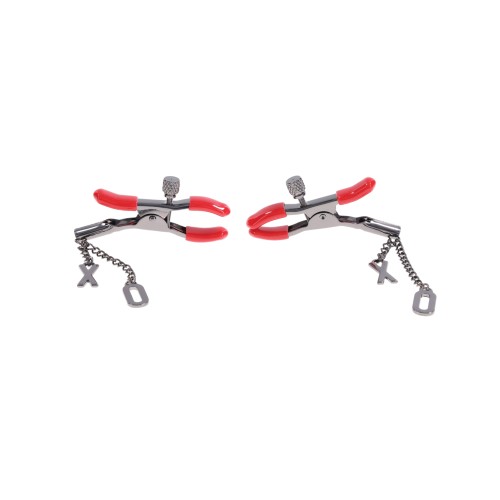 Sex and Mischief Ex's and Oh's Nipple Clamps Red Black