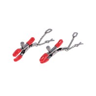 Sex and Mischief Ex's and Oh's Nipple Clamps Red Black