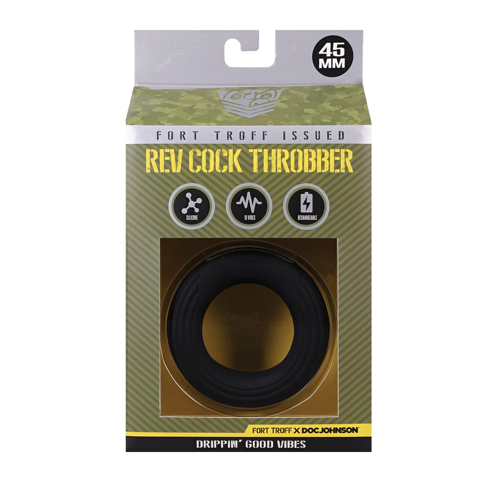 Fort Troff Rev Cock Throbber Vibrating Ring - Black