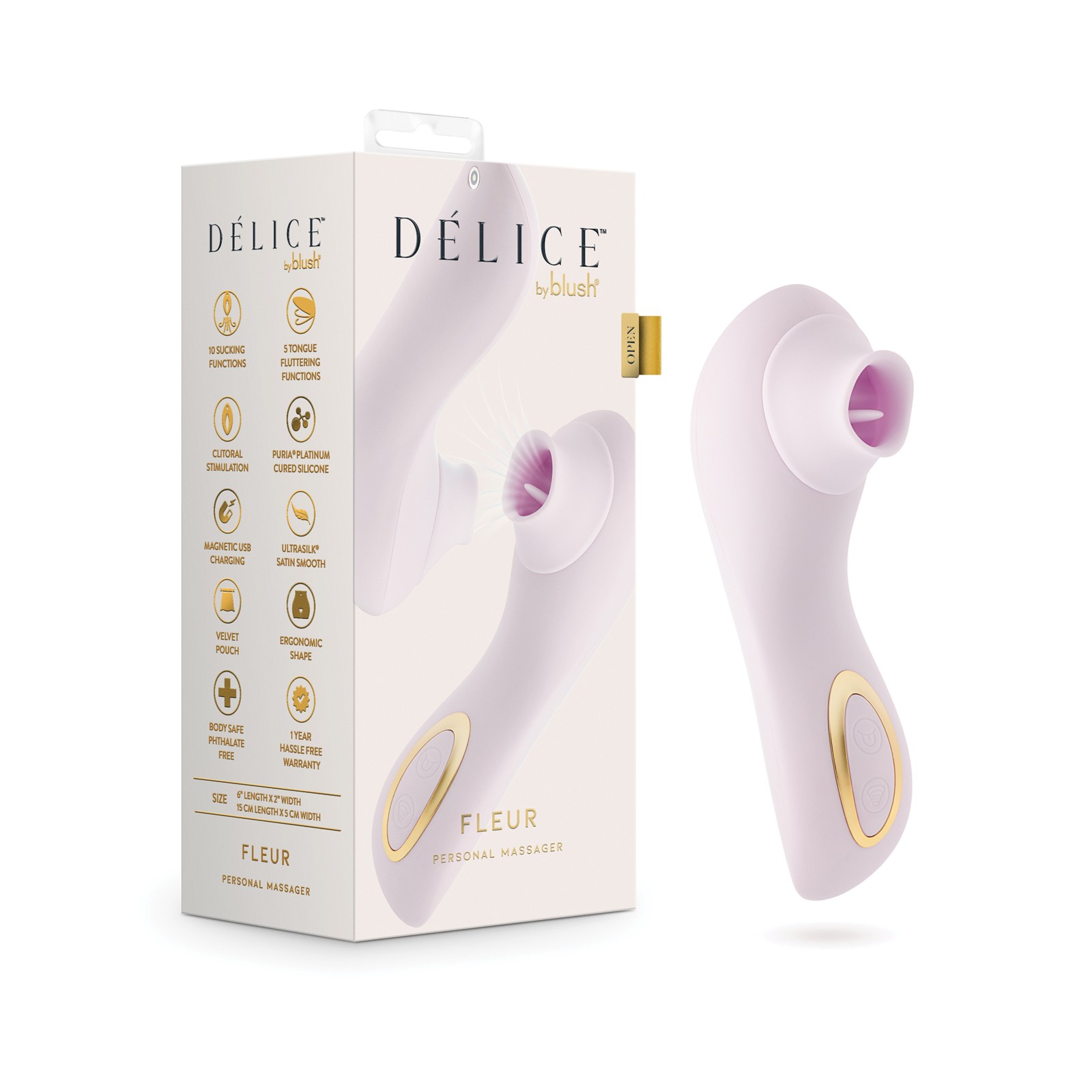 Vibrador Succionador Blush Delice Fleur - Púrpura Suave