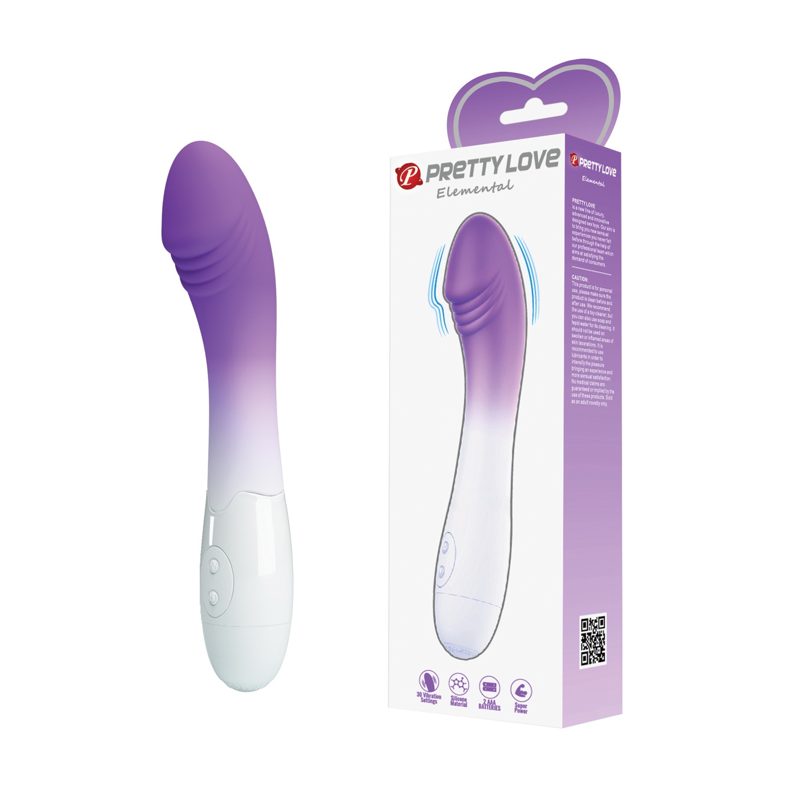 Pretty Love Elemental G-Spot Realistic Vibrator Purple Ombre