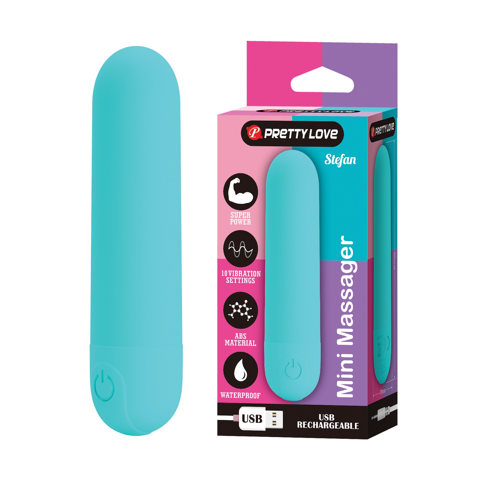 Pretty Love Stephan Mini Massager Bullet - Aqua