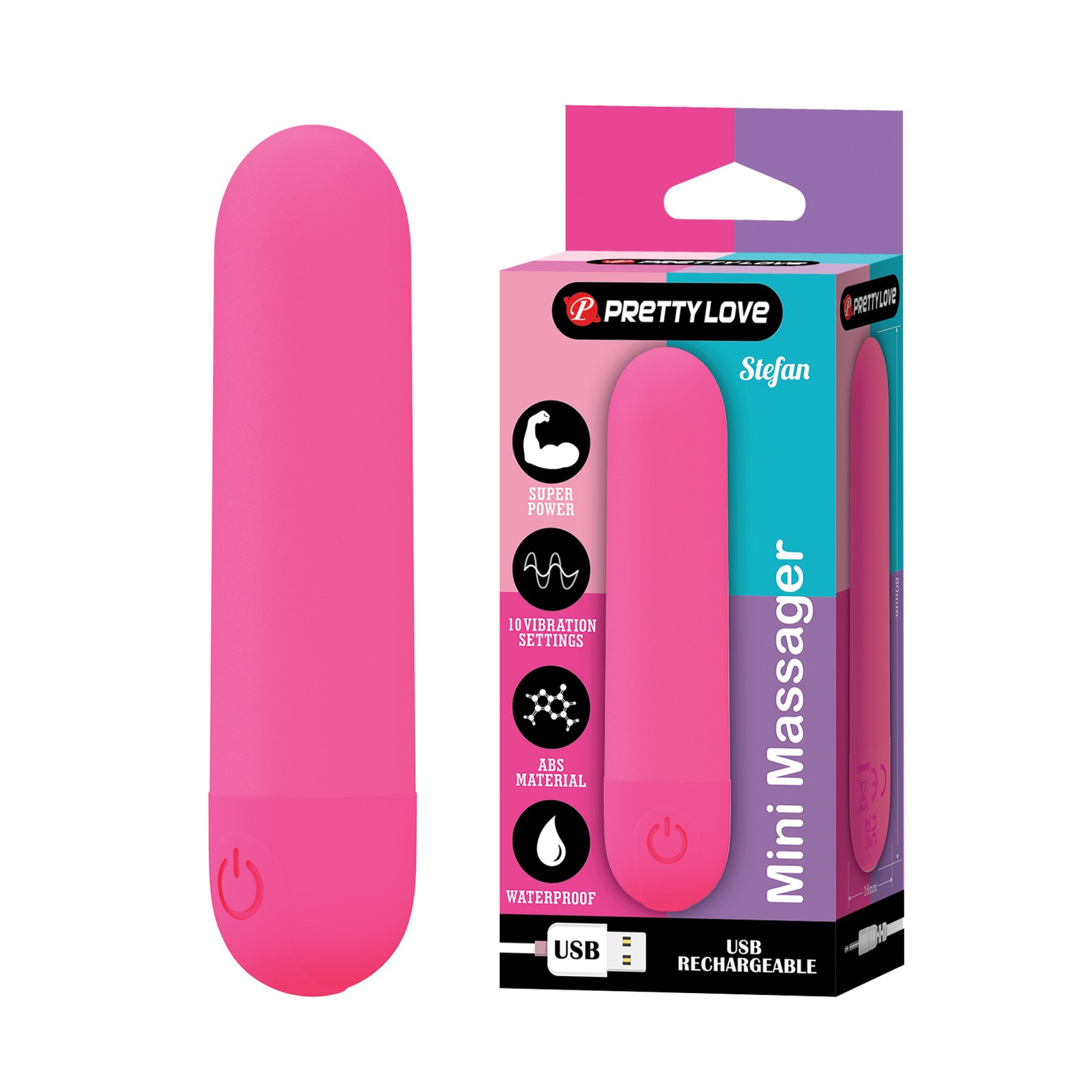 Pretty Love Stephan Mini Massager Bullet Hot Pink