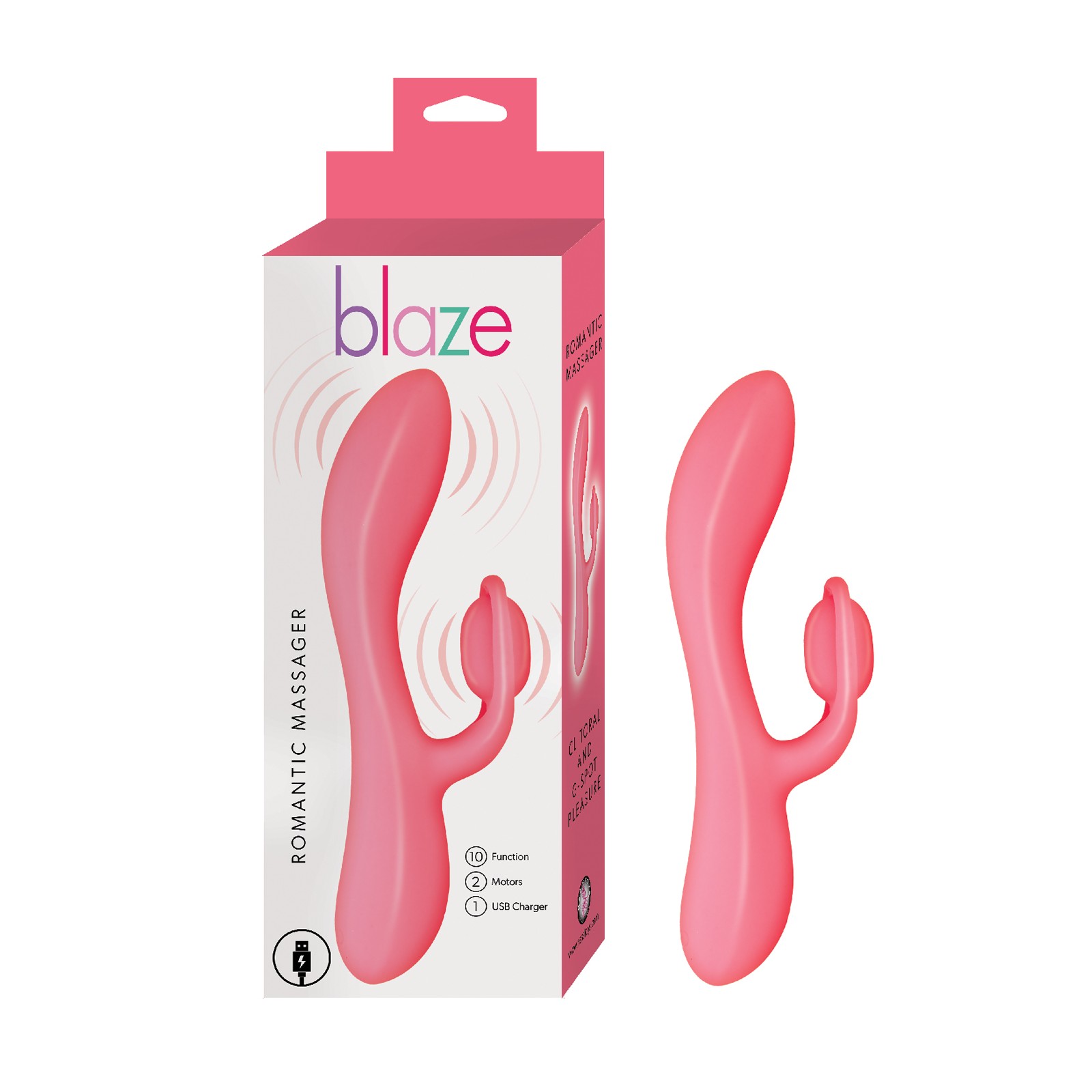 Blaze Romantic Massager Red Powerful Dual Motor