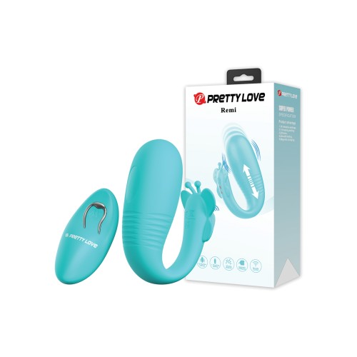 Pretty Love Remi Thrusting Hands-Free Vibrator - Aqua