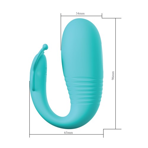 Vibrador Remi de Amor Bonito con Movimiento de Empuje - Aqua