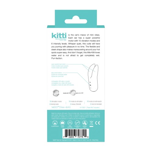 Vibrador Doble Recargable VeDO Kitti - Turquesa