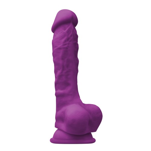 Colours Pleasures 7 Inch Dong with Balls and Suction Cup - Purple