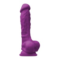 Colours Pleasures 7 Inch Dong with Balls and Suction Cup - Purple