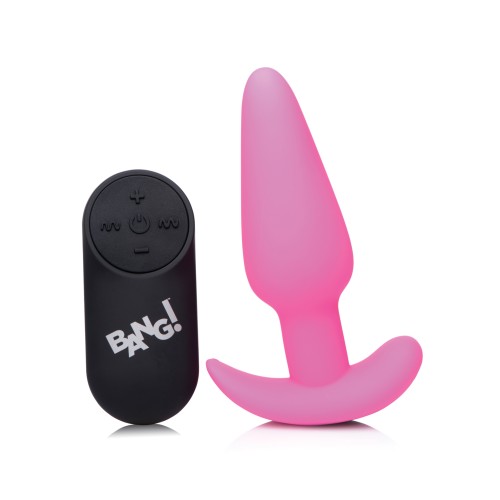 Bang! Plug Anal de Silicona Vibrante 21X con Control Remoto - Rosa