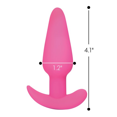 Bang! 21X Vibrating Silicone Butt Plug w/Remote - Pink