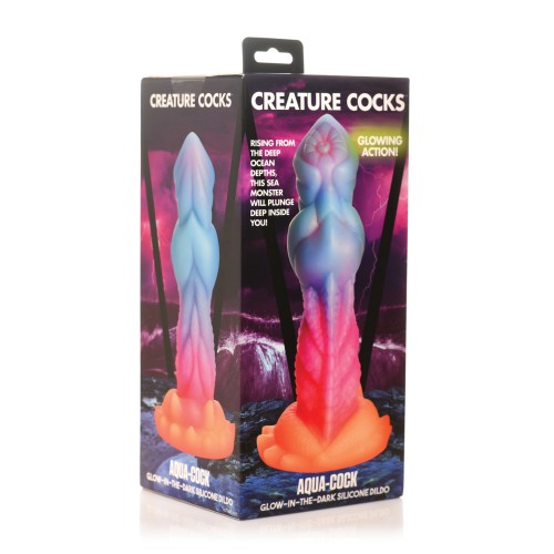 Glow-in-the-Dark Aqua-Cock Silicone Dildo