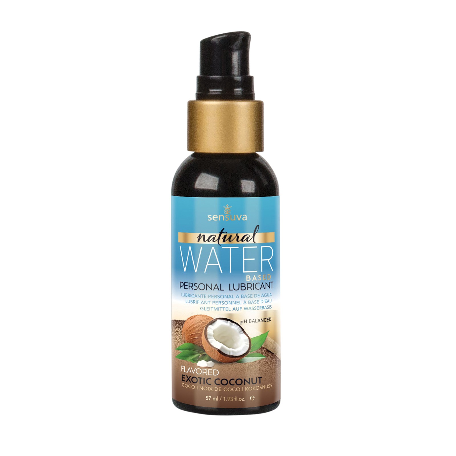 Hidratante Personal Natural a Base de Agua Sensuva - 1.93 oz Coco Exótico