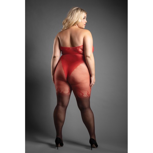 Sheer Eternal Flame Bodystocking Red Black