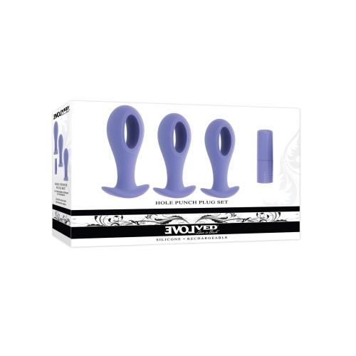 Evolved Hole Punch Anal Plug Set - Purple