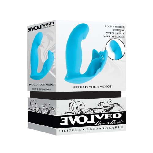 Evolved Spread Your Wings Rabbit Vibrator - Blue