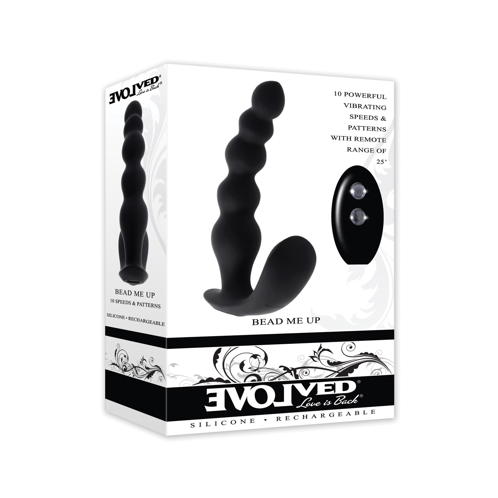 Evolved Bead Me Up Curved Anal Vibrator with Remote for Excitement