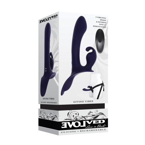 Evolved Giving Vibes Bunny Eared Strap-On for Couples