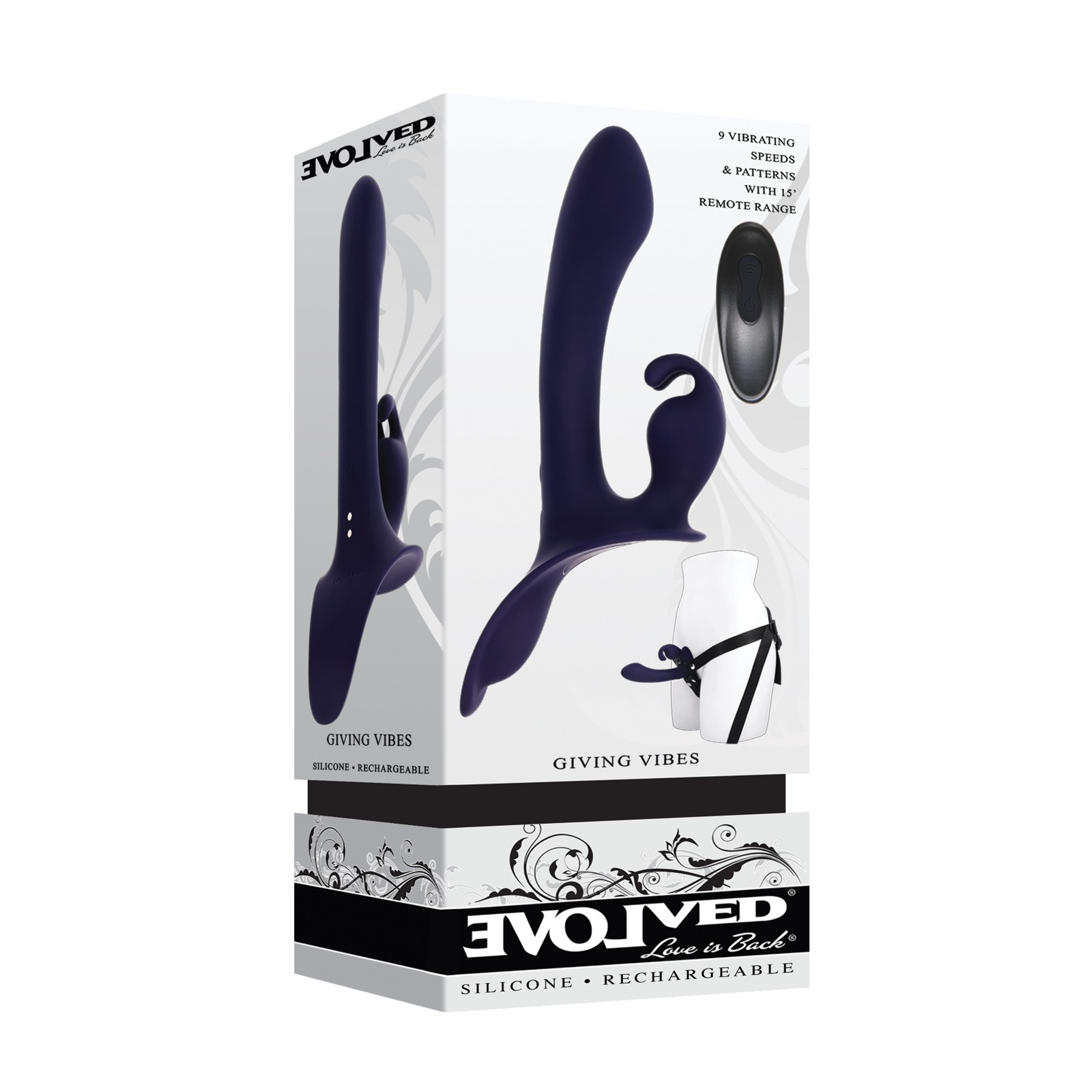 Evolved Giving Vibes Bunny Eared Strap-On for Couples