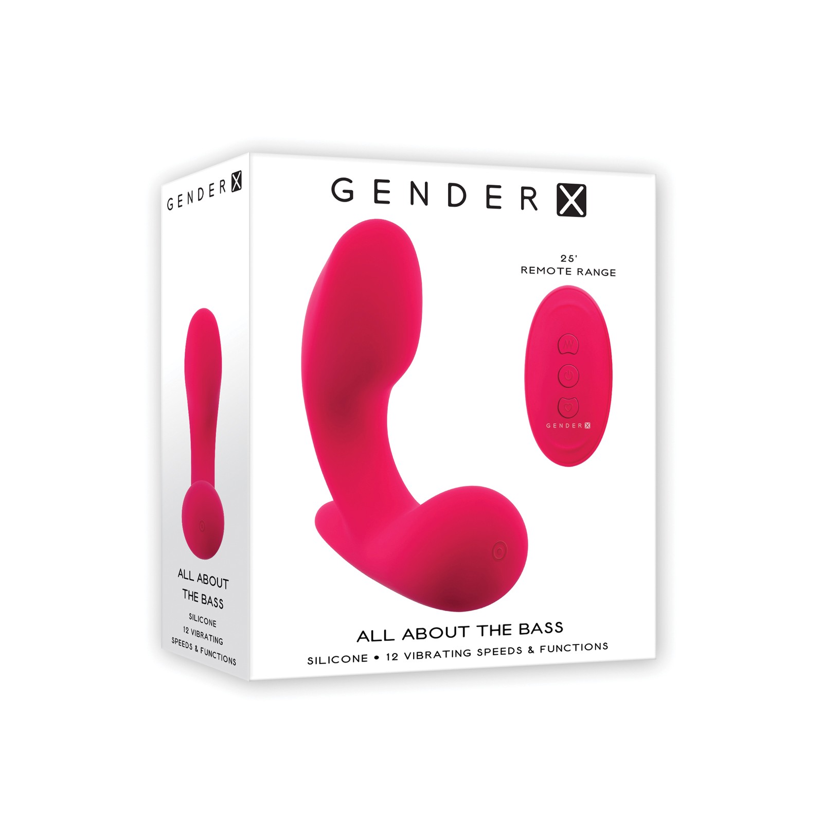 Gender X All About the Bass Estimulador Curvado Control Remoto Rosa