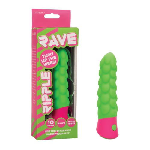 Rave Ripple Vibrator Green Pink