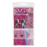 Spartacus Adjustable Nipple Clamps - Purple Beads