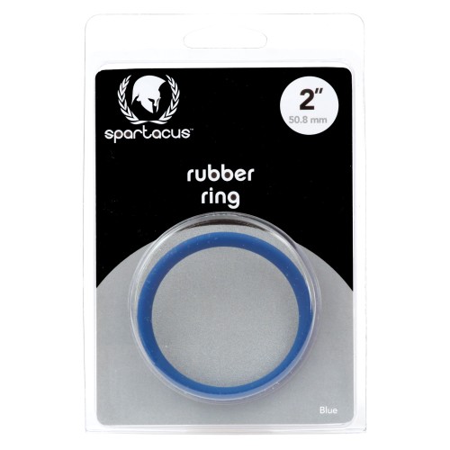 Spartacus Rubber Cock Ring - 2 Inches Blue