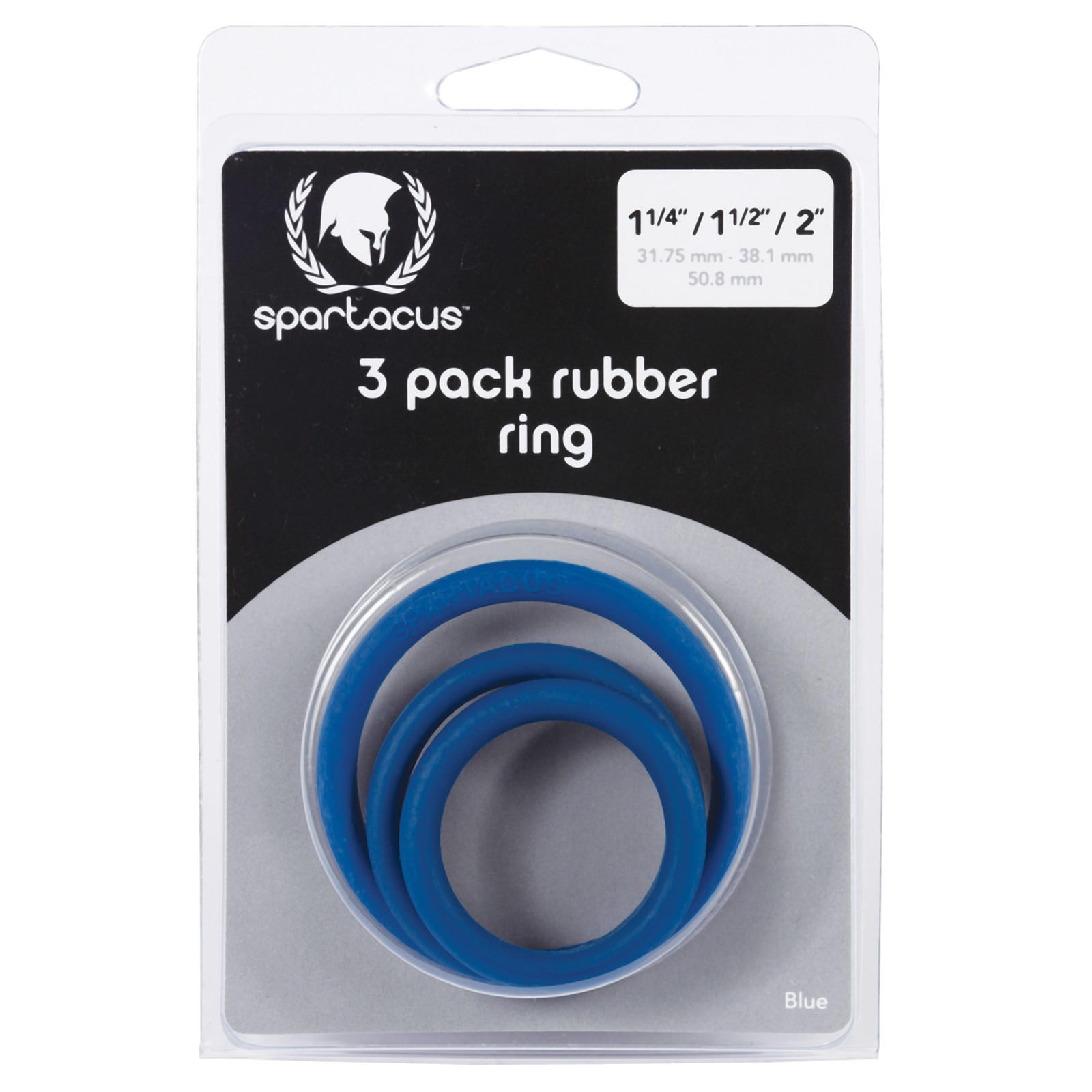 Spartacus Rubber Cock Ring Set Blue