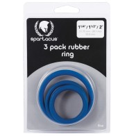 Spartacus Rubber Cock Ring Set Blue