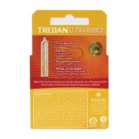 Condones Trojan Ultra Ribbed Caja de 3