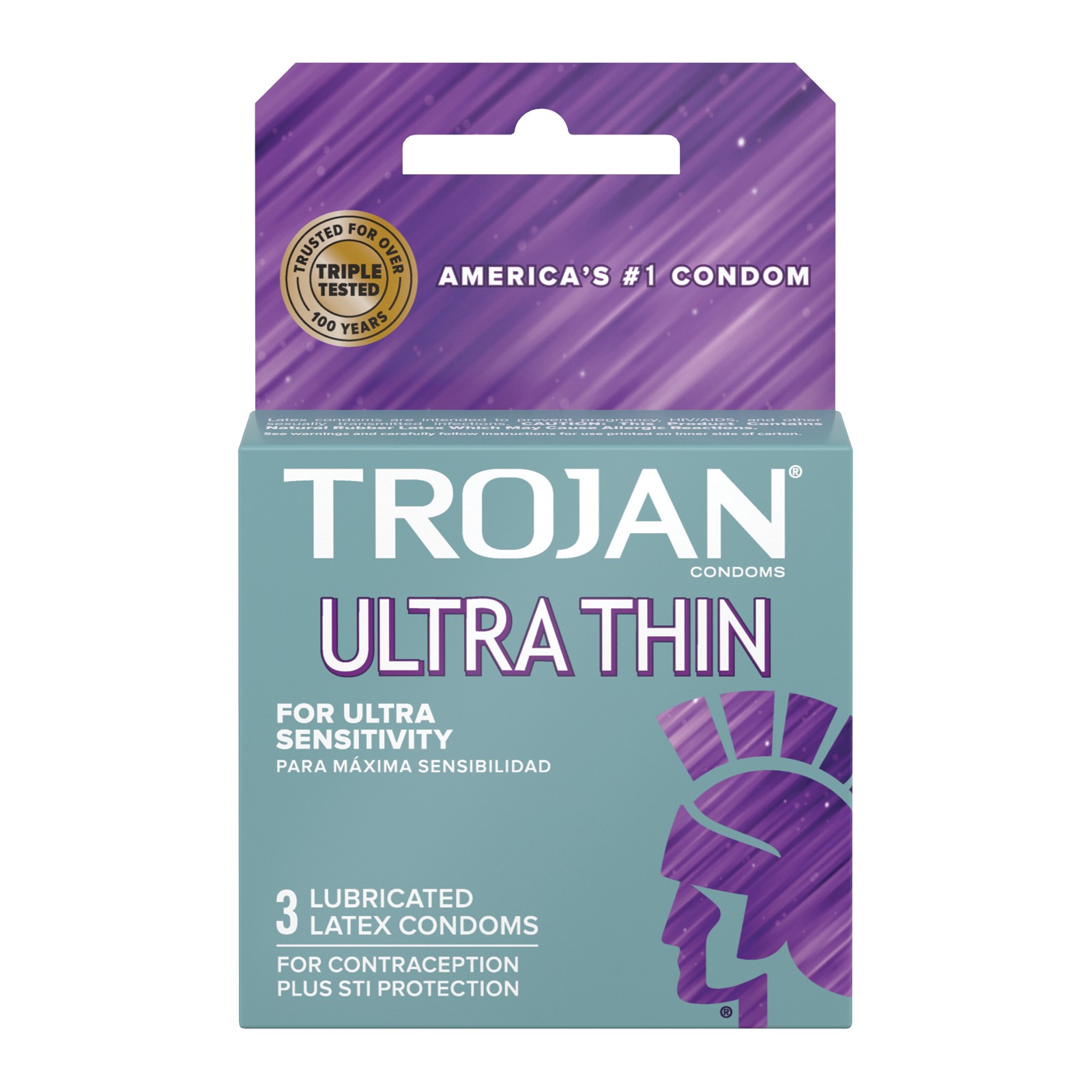 Trojan Ultra Thin Lubricated Condoms - Box of 3