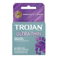 Trojan Ultra Thin Lubricated Condoms - Box of 3