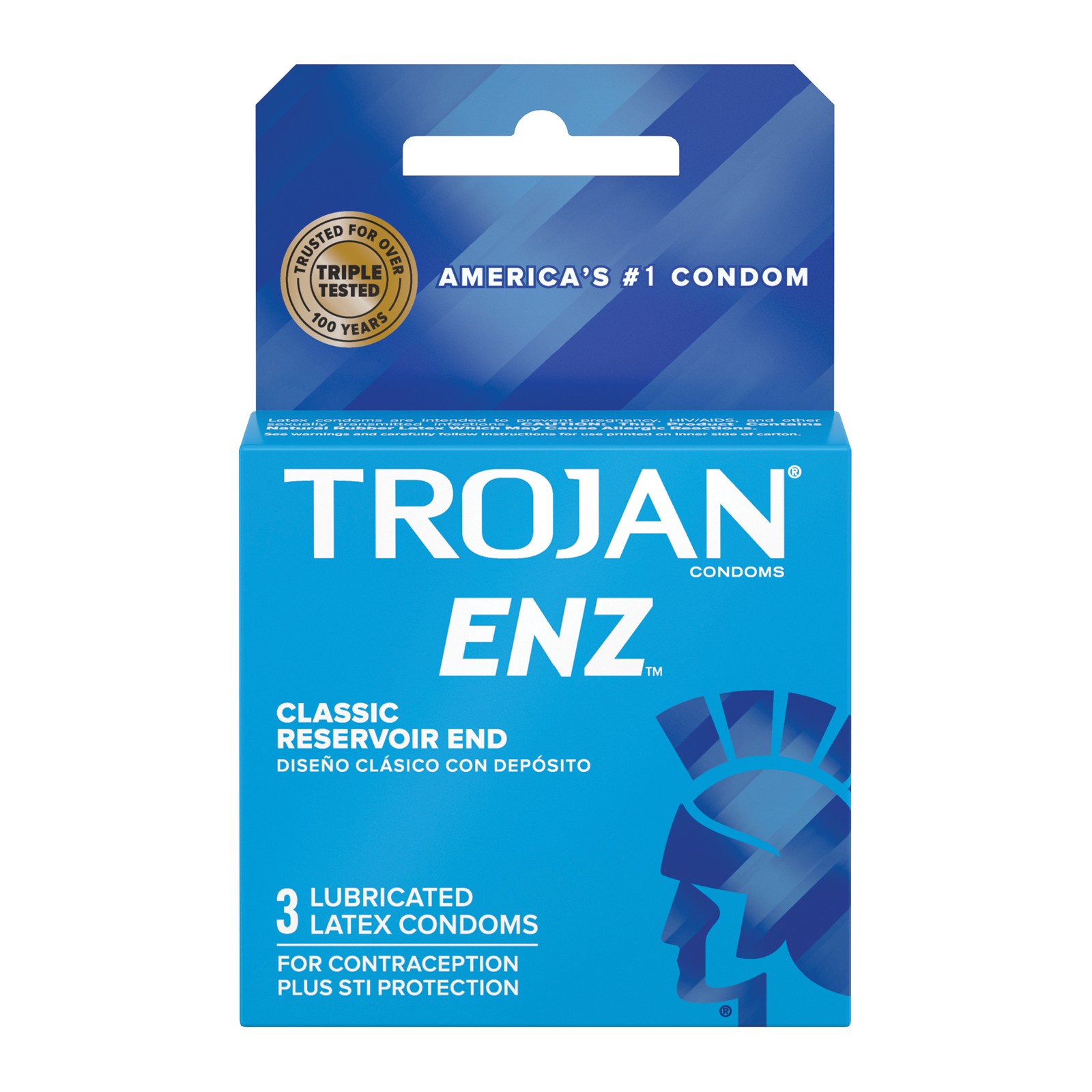 Condones Lubricados Trojan Enz Caja de 3