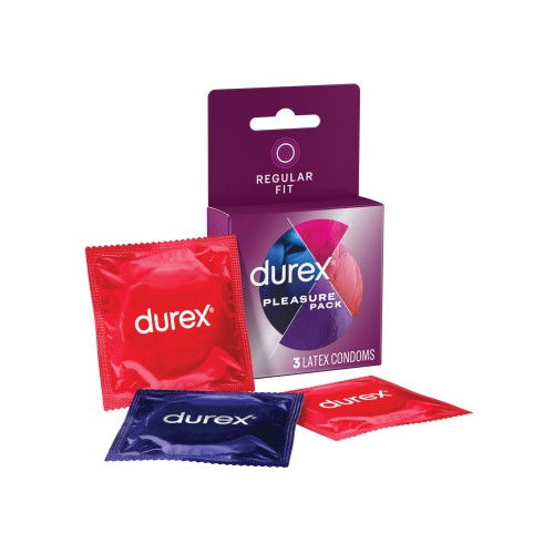 Paquete de Condones Durex Pleasure - Caja de 3