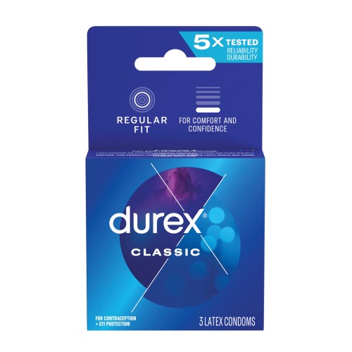 Durex Classic Extra Large Condoms - Box of 3