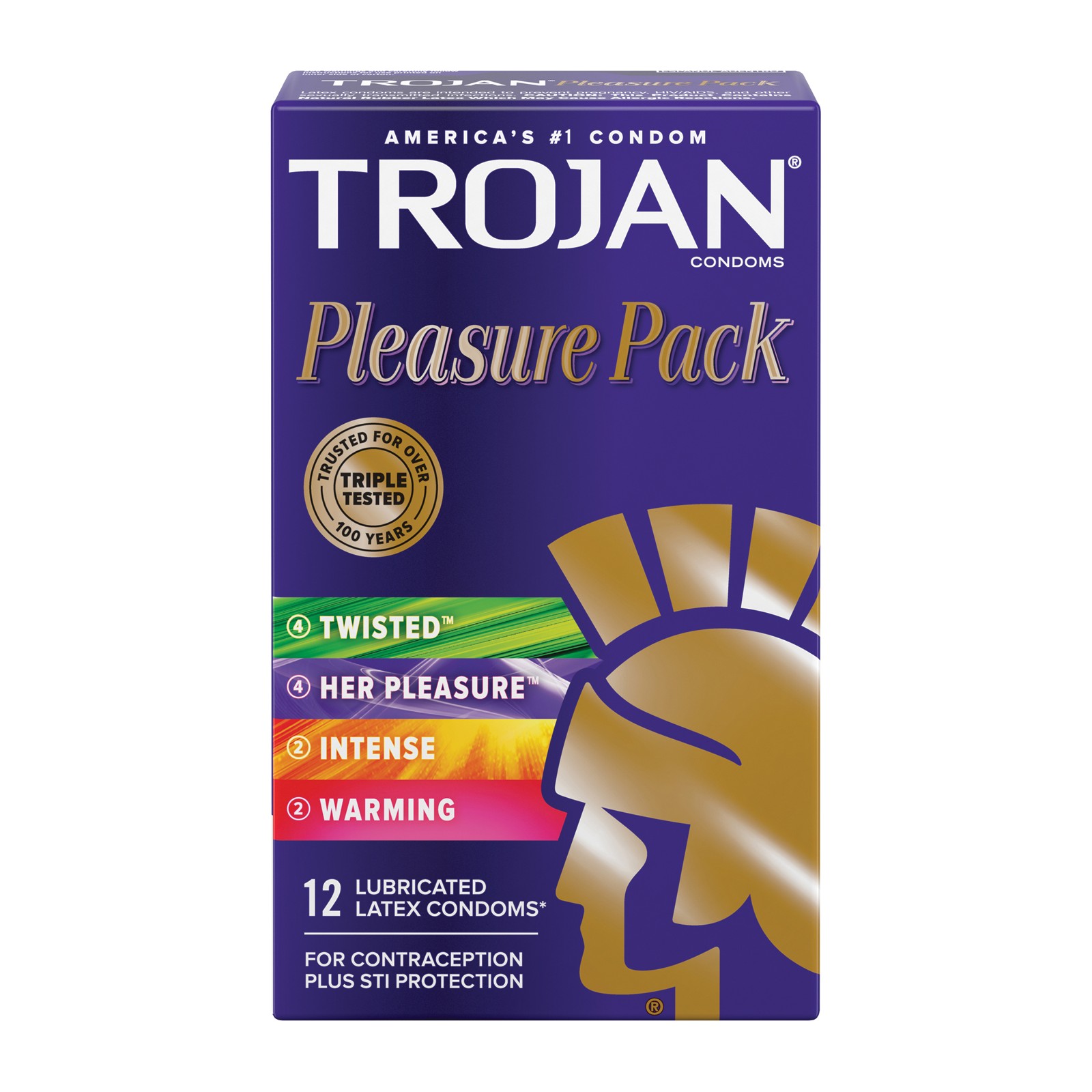 Trojan Pleasure Condoms Assorted Pack of 12