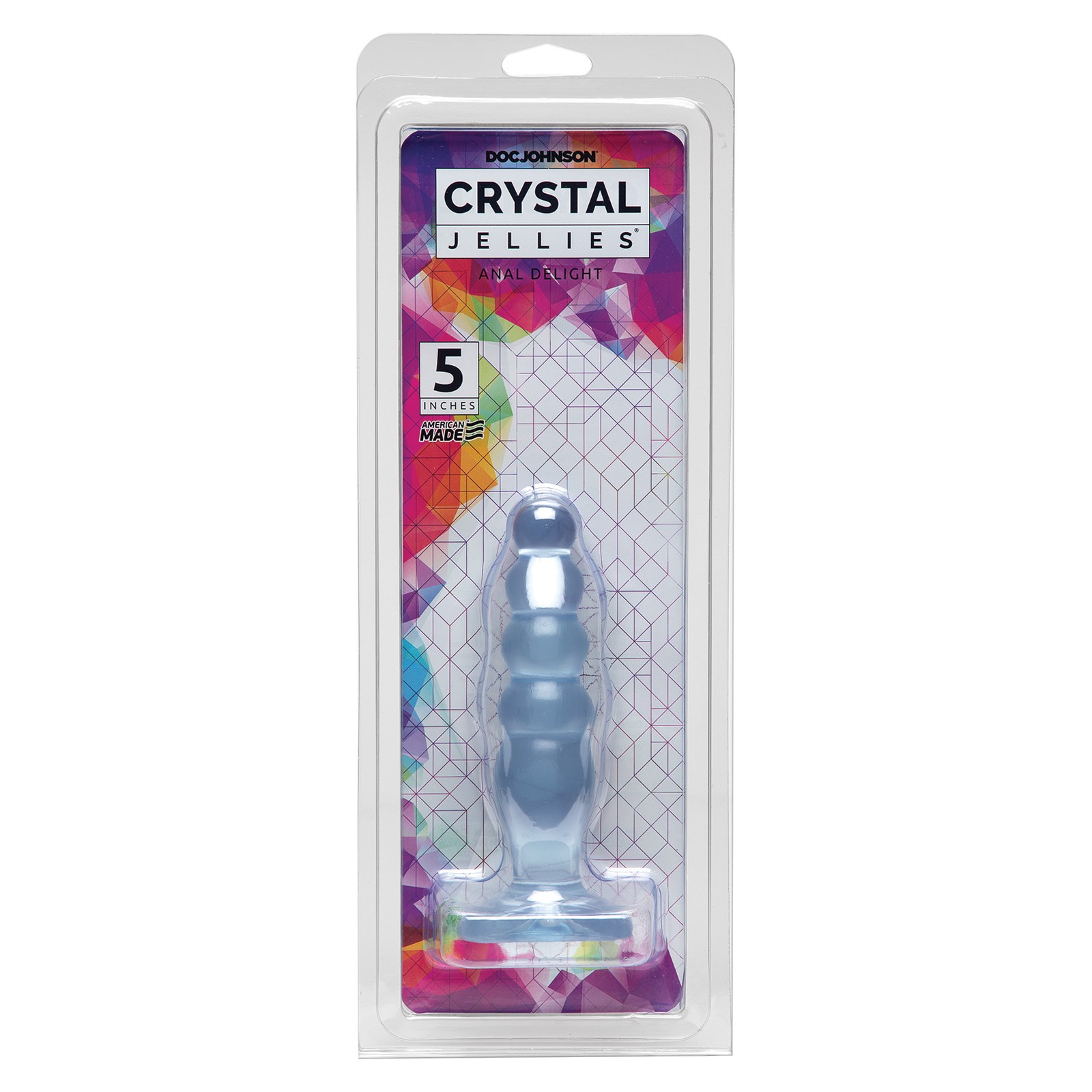 Doc Johnson Crystal Jellies 5 Pulgadas Anal Delight - Plug Seguro para el Cuerpo