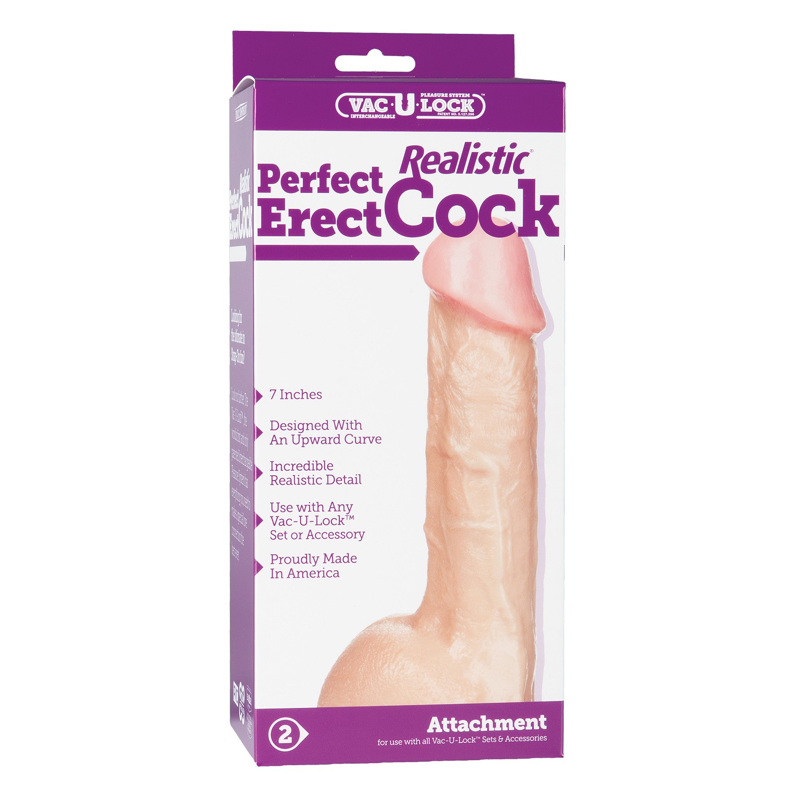 Vac-U-Lock 7" Pene Realista Perfecto Blanco