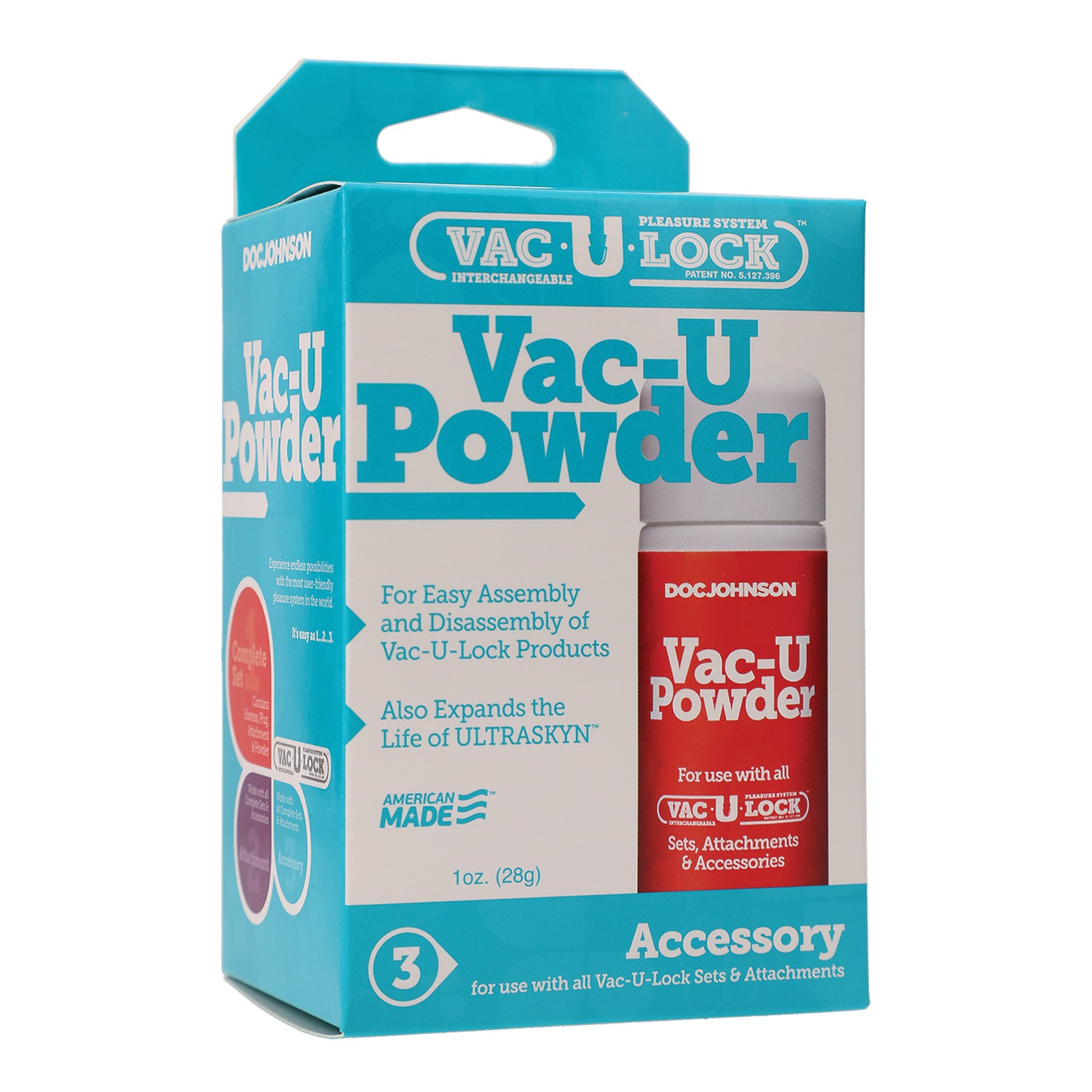 Vac-U-Lock Talc-Free Powder for Easy Attachment