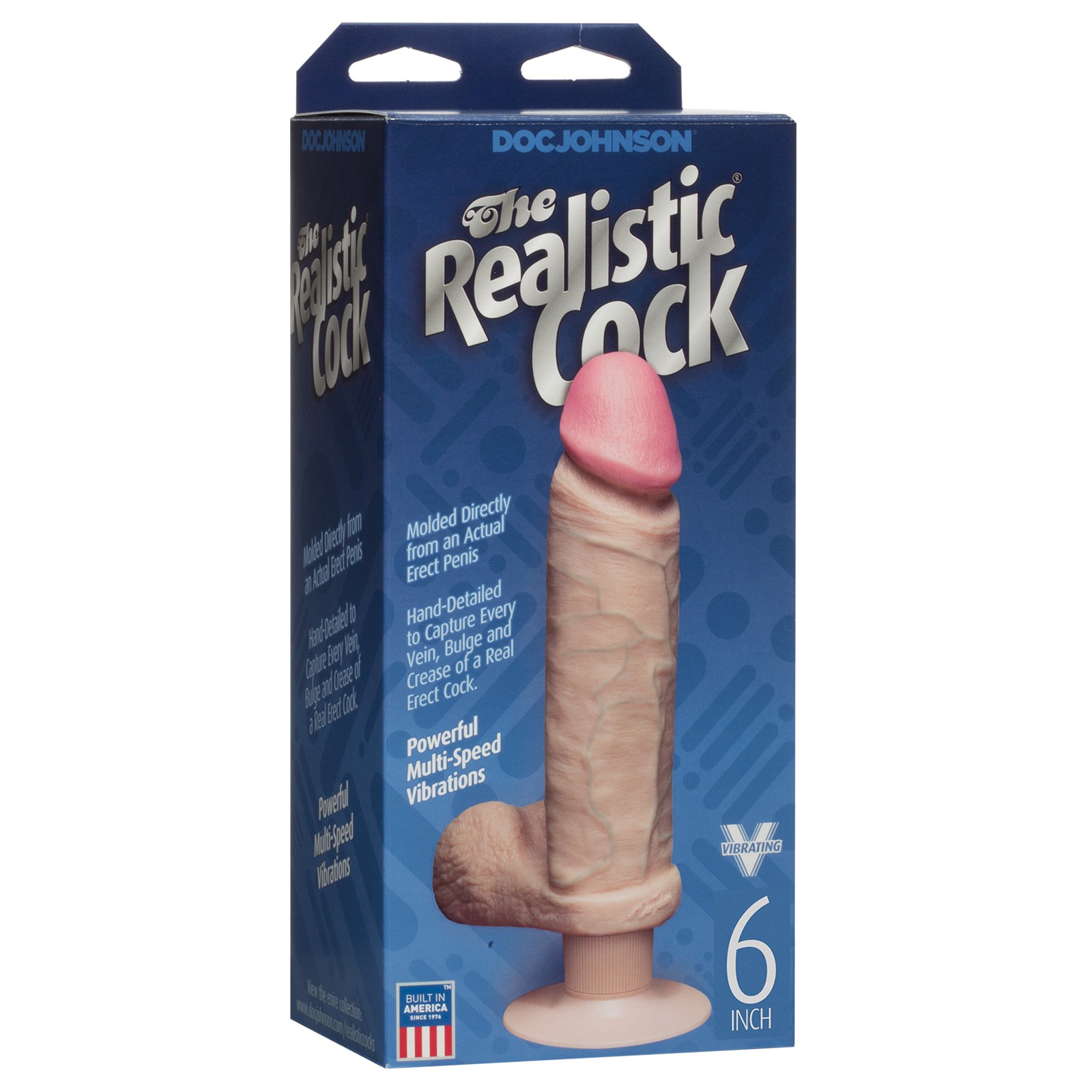 Vibrating 6" Realistic Cock - Flesh