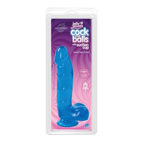 Jelly Cock with Suction Cup 6-Inch - Blue Fun