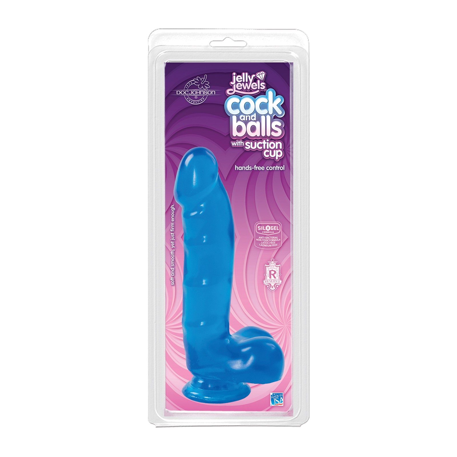 Jelly Cock with Suction Cup 6-Inch - Blue Fun