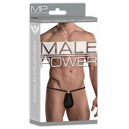 Male Power G-String with Front Ring - Black