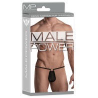 Male Power G-String with Front Ring - Black