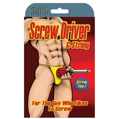 Male Power Black G-String with Screwdrivers