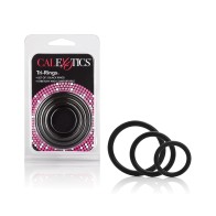 Tri-Rings Black Erection Enhancers for Extra Pleasure