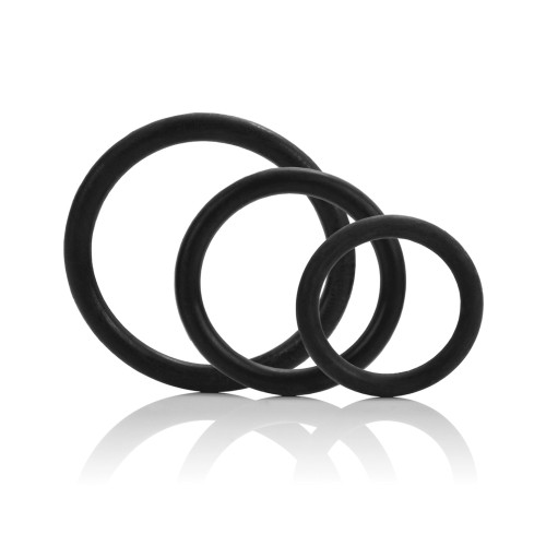 Tri-Rings Black Erection Enhancers for Extra Pleasure