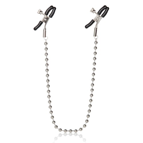 Nipple Play Silver Beaded Nipple Clamps - Pleasure Accessory