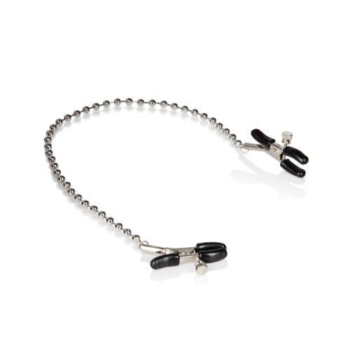 Nipple Play Silver Beaded Nipple Clamps - Pleasure Accessory